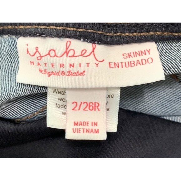 Ingrid & Isabel Maternity |Size 2/26R| Skinny Entubado Jeans w/ Crossover Panel - Picture 9 of 10